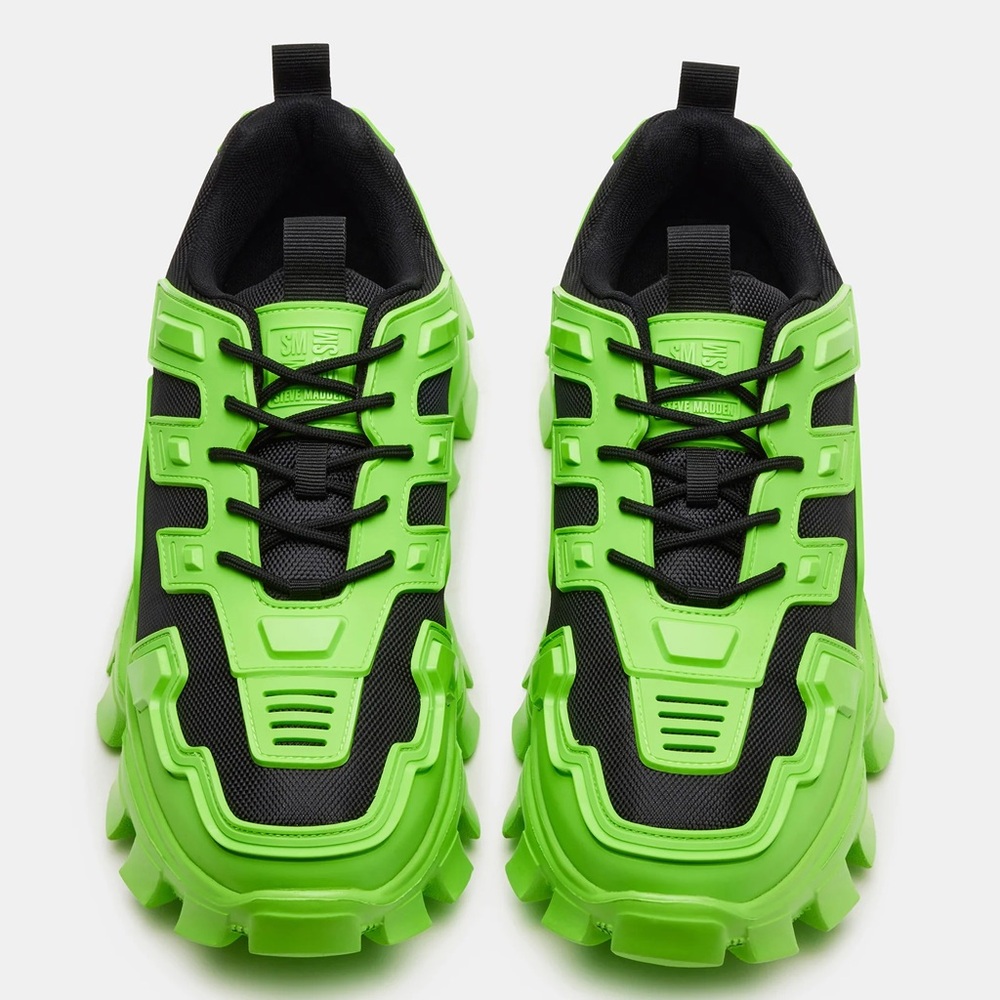 Steve Madden Ponce Neon Green Sneakers - Picture 3 of 4